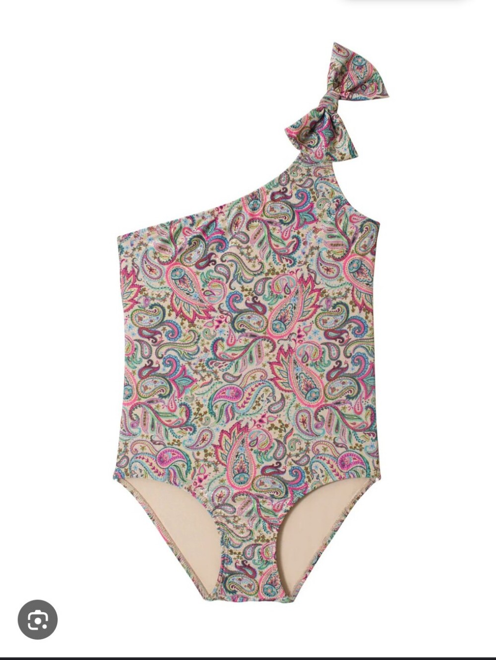 PQ Swim Paisley One-Shoulder Bow Swimsuit